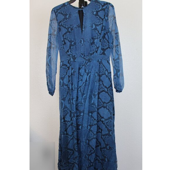 NWT Burberry Silk Snake Print Midi Dress | Elegant & Chic for Work & Events - Picture 6 of 16